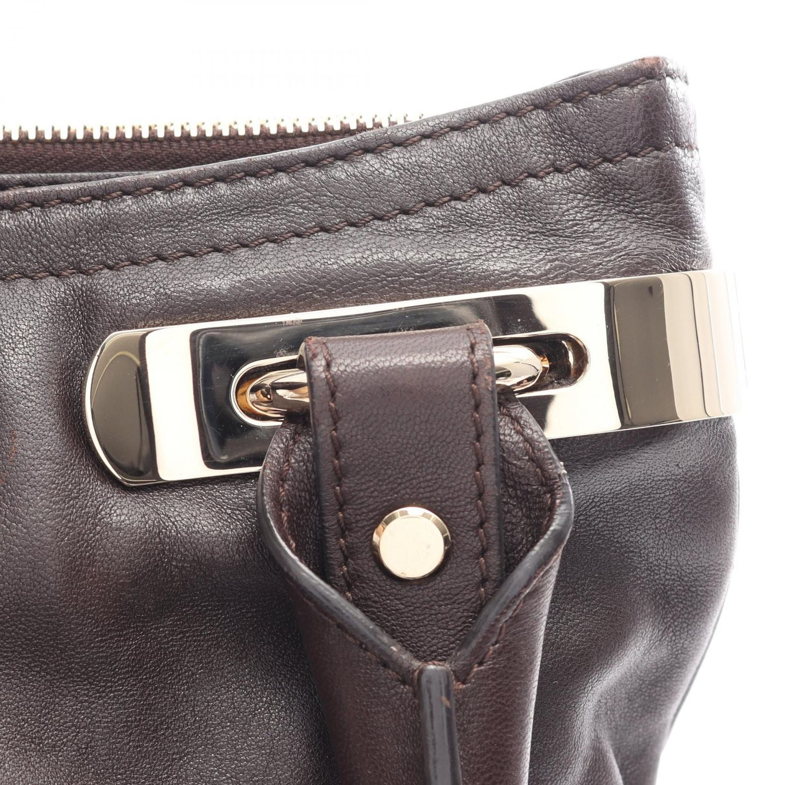 Celine Tote Triomphe Dark Brown Leather — view 5