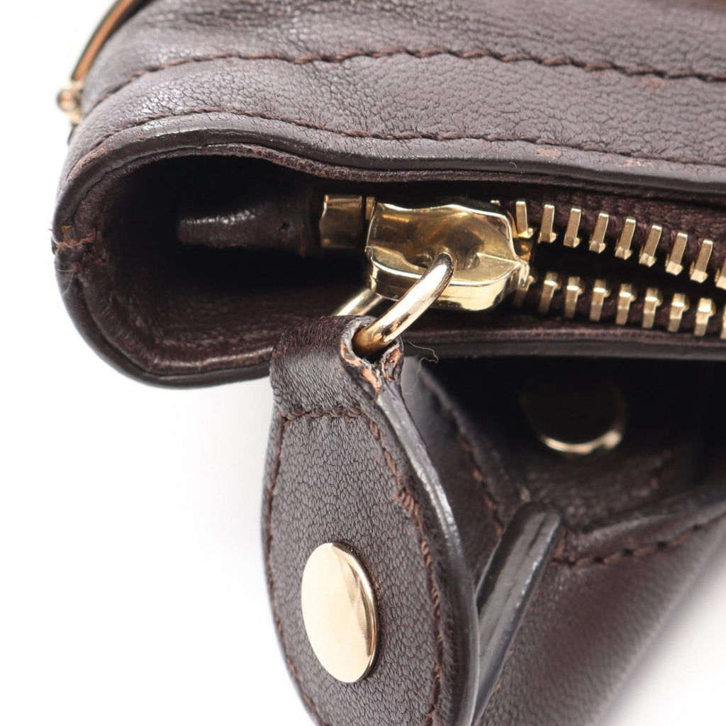 Celine Tote Triomphe Dark Brown Leather — view 9