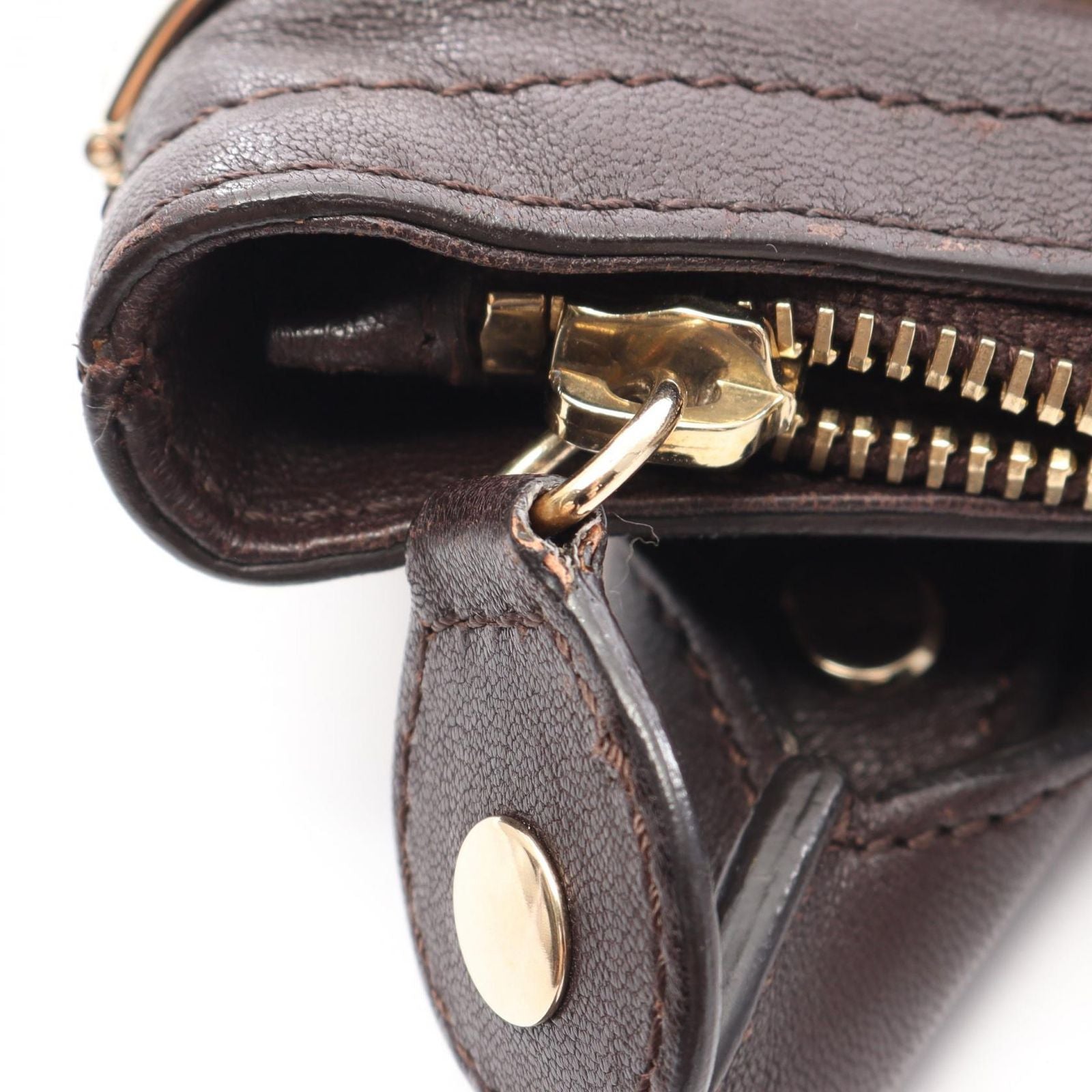 Celine Tote Triomphe Dark Brown Leather — view 9