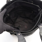 Chanel Tote Paris Biarritz PM Black Canvas Leather PM — view 3