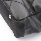 Chanel Tote Paris Biarritz PM Black Canvas Leather PM — view 9