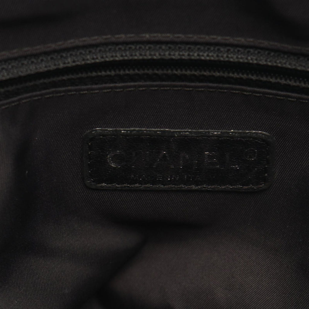 Chanel Tote Paris Biarritz PM Black Canvas Leather PM — view 4