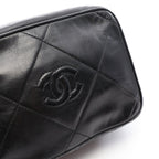 Chanel Shoulder Bag CC Logo Diamond Stitch Fringe Black Lambskin CC Mini Chain — view 9