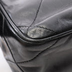 Chanel Shoulder Bag CC Logo Diamond Stitch Fringe Black Lambskin CC Mini Chain — view 7