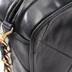 Chanel Shoulder Bag CC Logo Diamond Stitch Fringe Black Lambskin CC Mini Chain — view 6