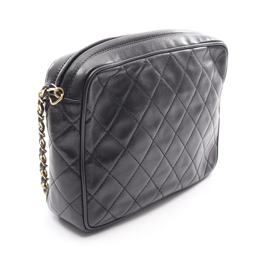 Chanel Shoulder Bag Quilted Fringe Black Lambskin Chain — view 2