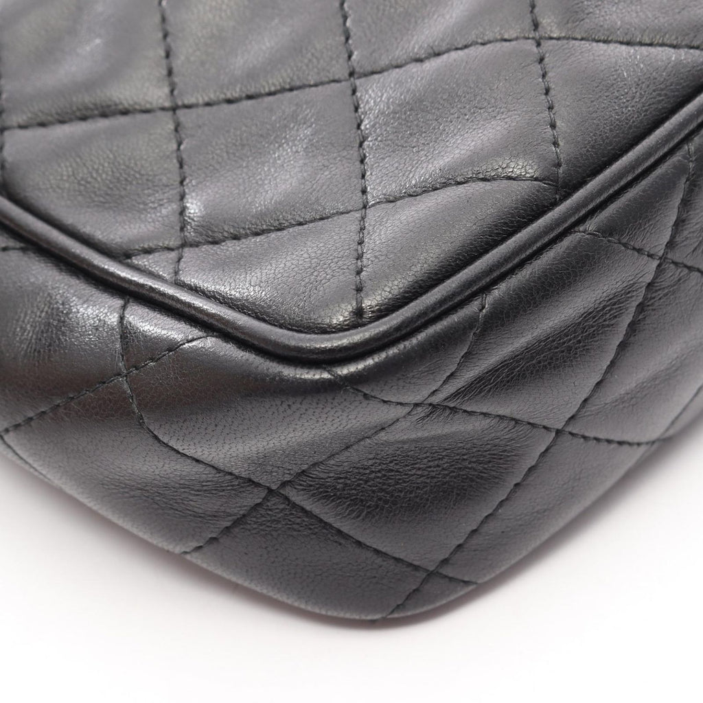 Chanel Shoulder Bag Quilted Fringe Black Lambskin Chain — view 7