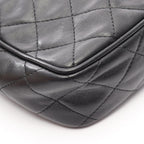 Chanel Shoulder Bag Quilted Fringe Black Lambskin Chain — view 7