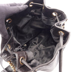 Chanel Shoulder Bag CC Logo Drawstring Black Lambskin CC Chain — view 3