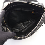 Chanel Shoulder Bag CC Logo Bias Stitch Tassel Black Lambskin Fringe — view 3