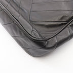 Chanel Shoulder Bag CC Logo Bias Stitch Tassel Black Lambskin Fringe — view 8