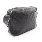 Chanel Shoulder Bag CC Logo Bias Stitch Tassel Black Lambskin Fringe — view 2