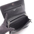 Chanel Shoulder Bag Boy Quilted Black Lambskin Boy Chain Wallet — view 3