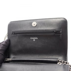 Chanel Shoulder Bag Boy Quilted Black Lambskin Boy Chain Wallet — view 7