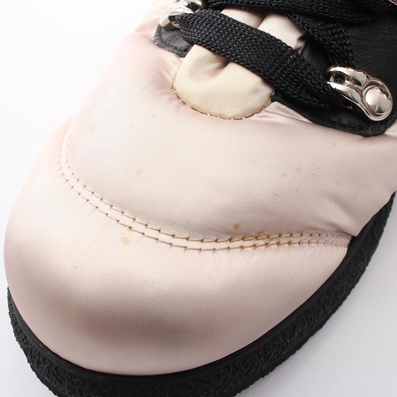 Chanel Boots Coconnege Winter Pink Beige Nylon Leather — view 9