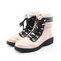 Chanel Boots Coconnege Winter Pink Beige Nylon Leather