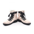 Chanel Boots Coconnege Winter Pink Beige Nylon Leather — view 3
