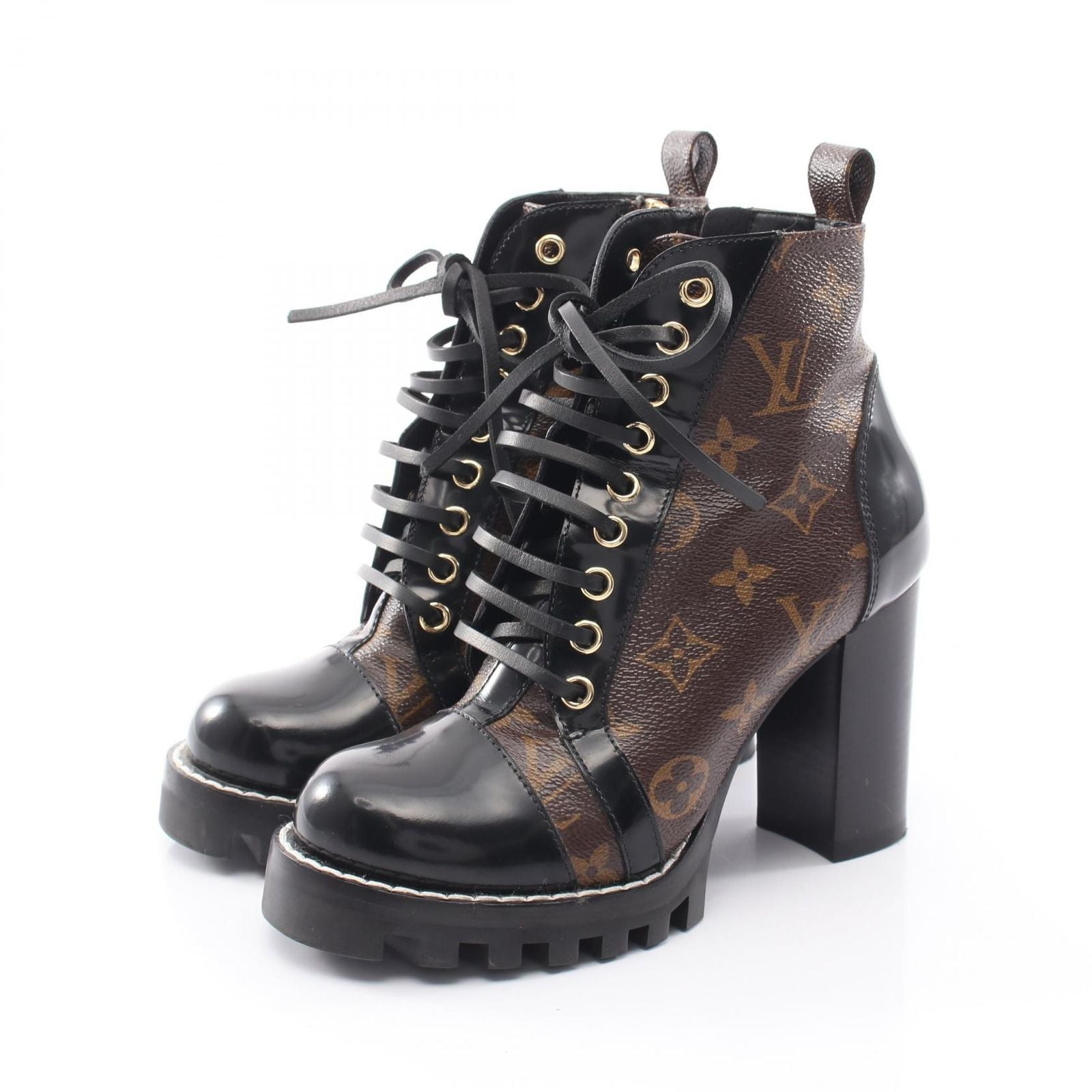 Louis Vuitton Boots Star Trail Line Monogram Ankle Canvas Leather
