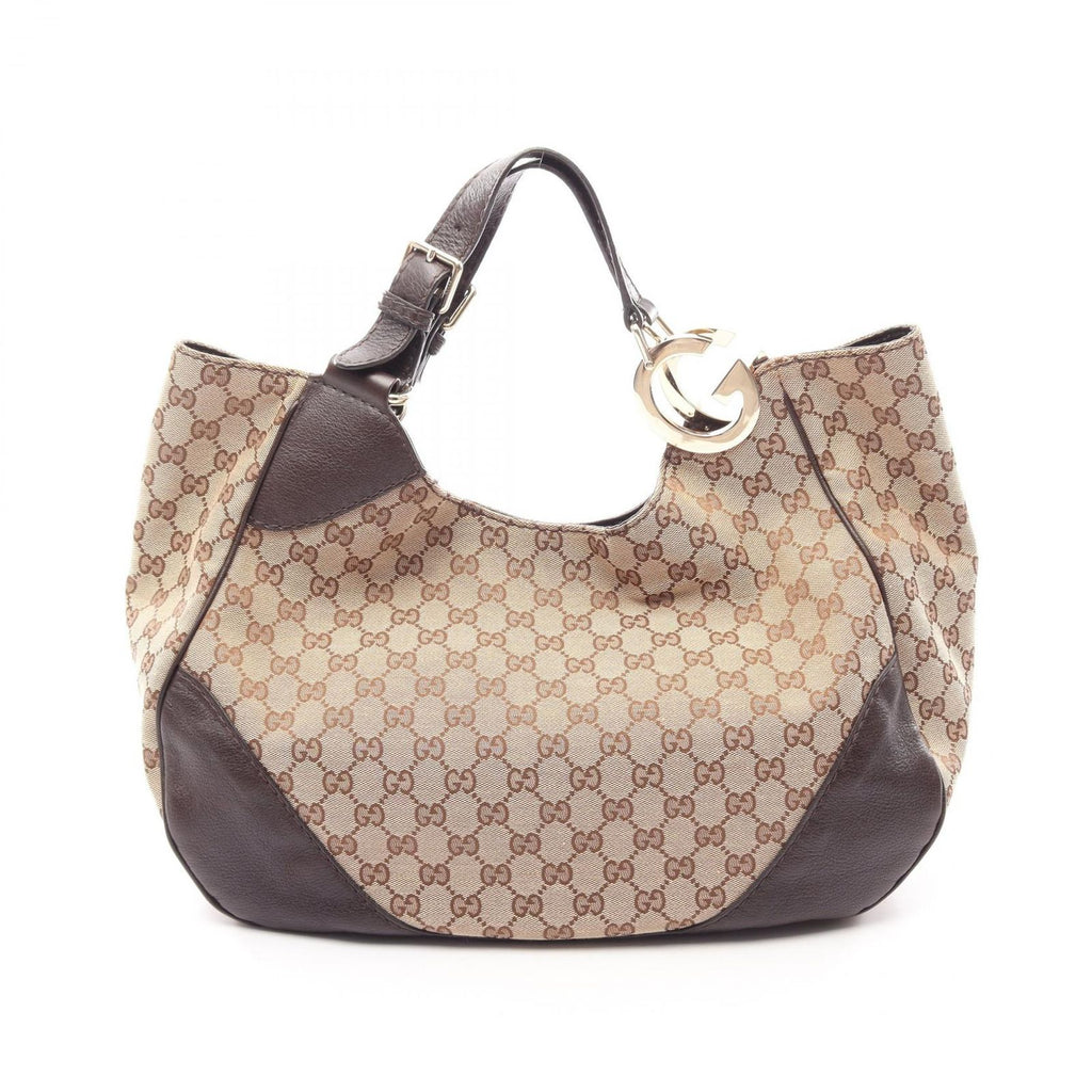 Gucci Shoulder Bag GG Canvas Beige Brown Charlotte Line