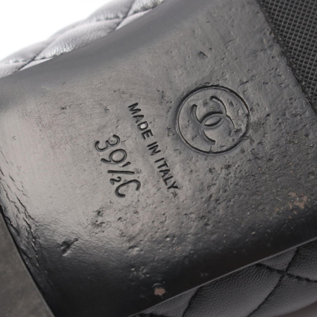 Chanel Loafers Quilted Black Lambskin CC Logo Charm — view 6
