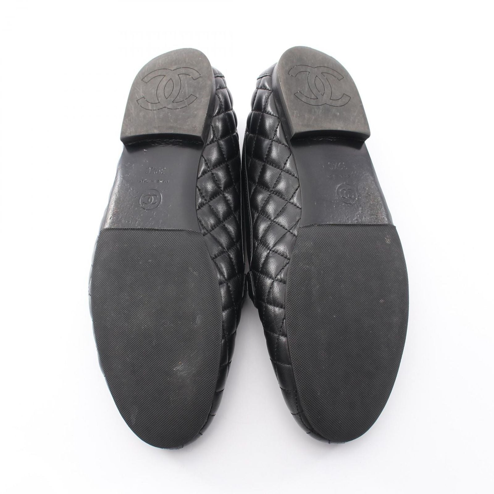 Chanel Loafers Quilted Black Lambskin CC Logo Charm — view 4