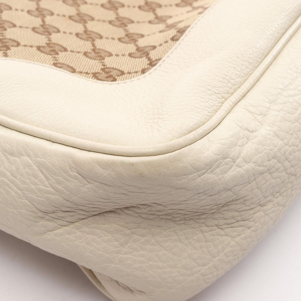 Gucci Shoulder Bag Diana Bamboo 2-Way Beige Ivory Canvas Leather — view 6