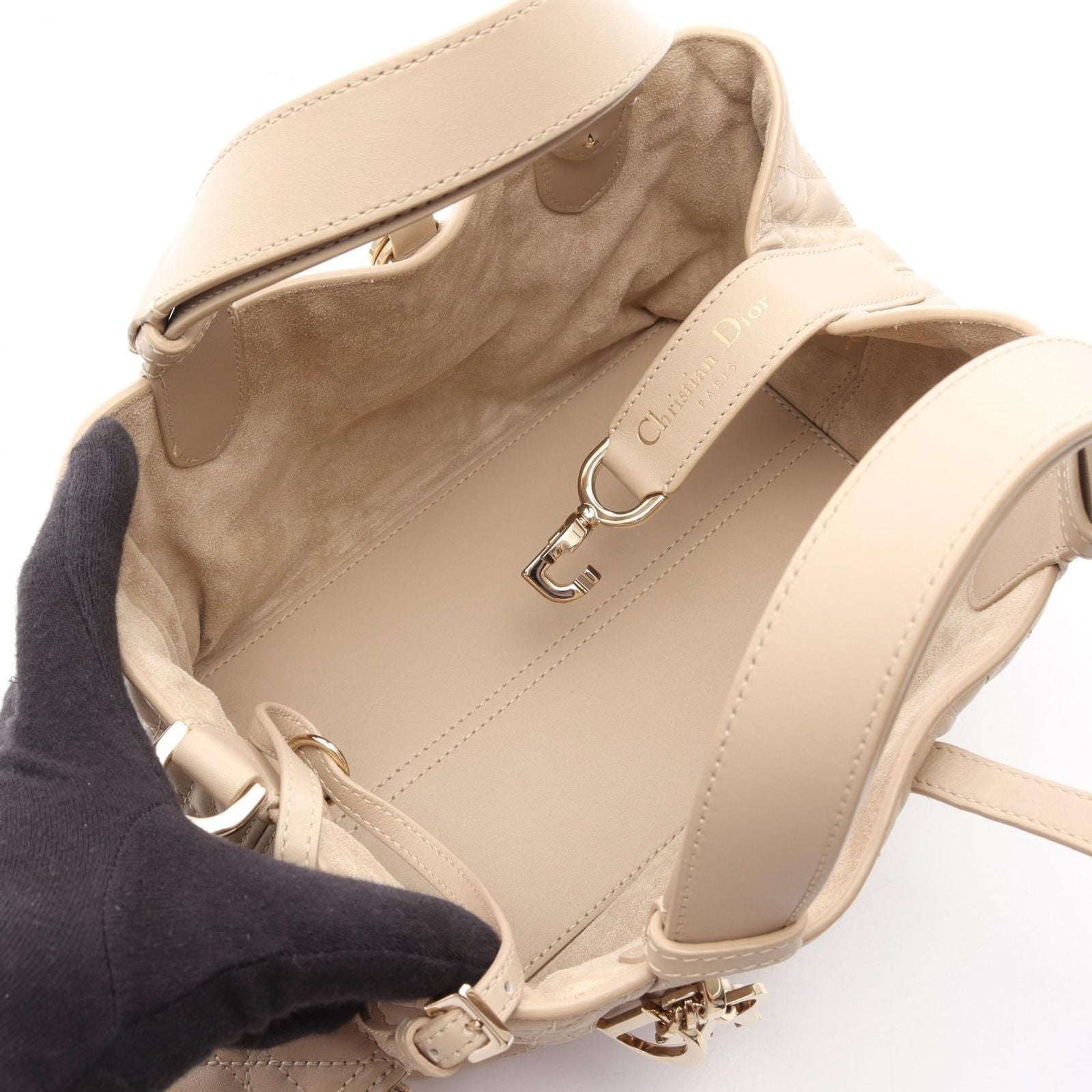 Dior Handbag Toujours Bag Small Beige Leather — view 3