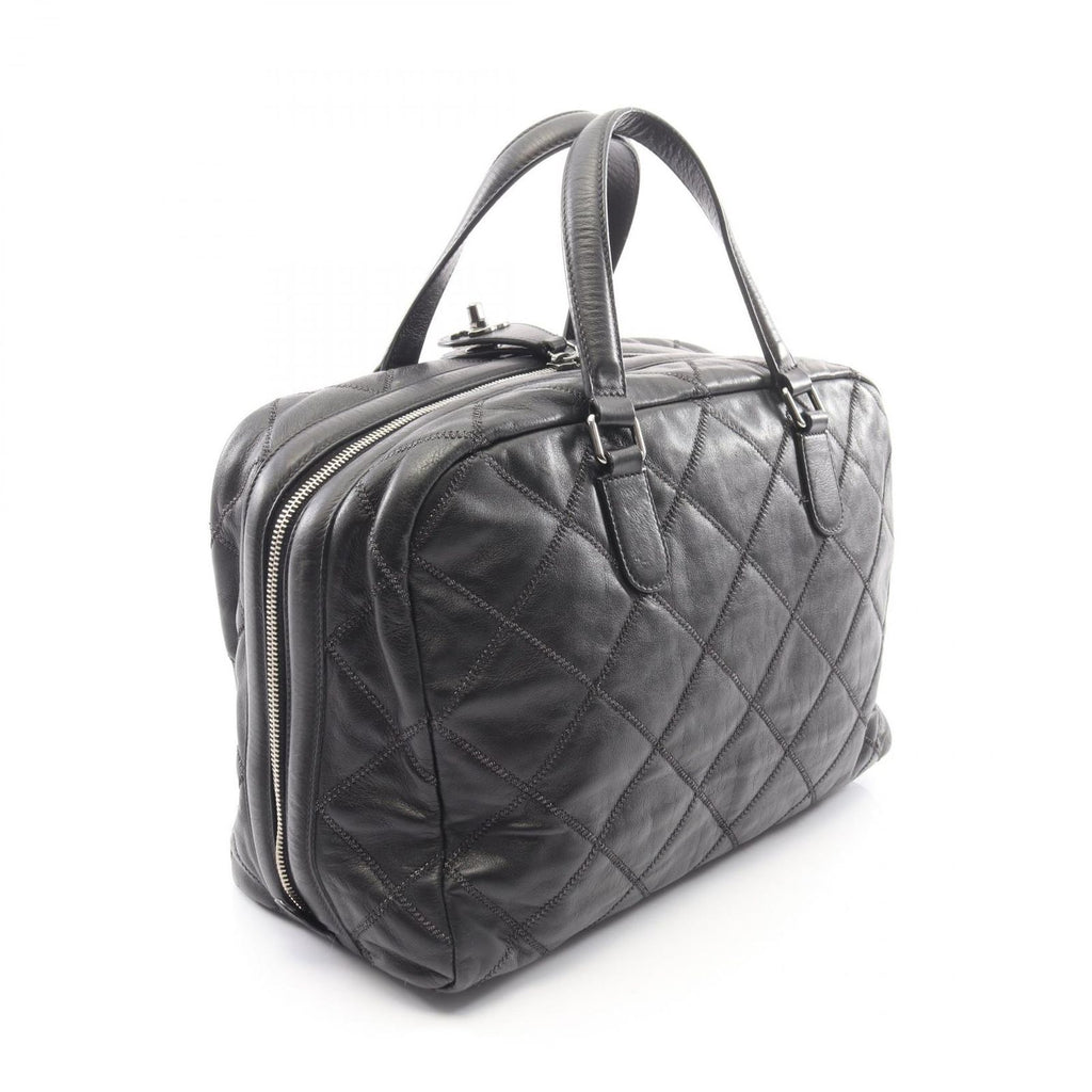 Chanel Quilted Bowling Bag Black Lambskin — view 2