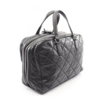 Chanel Quilted Bowling Bag Black Lambskin — view 2
