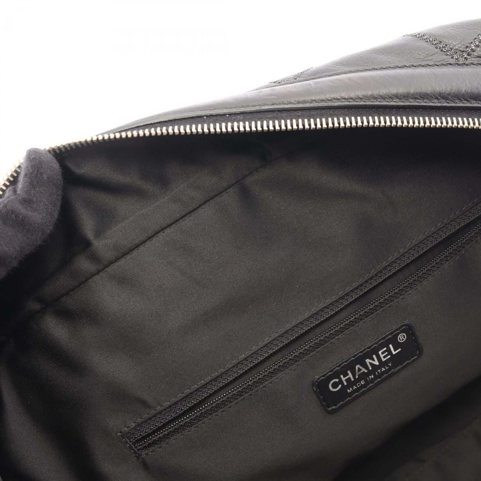 Chanel Quilted Bowling Bag Black Lambskin — view 6