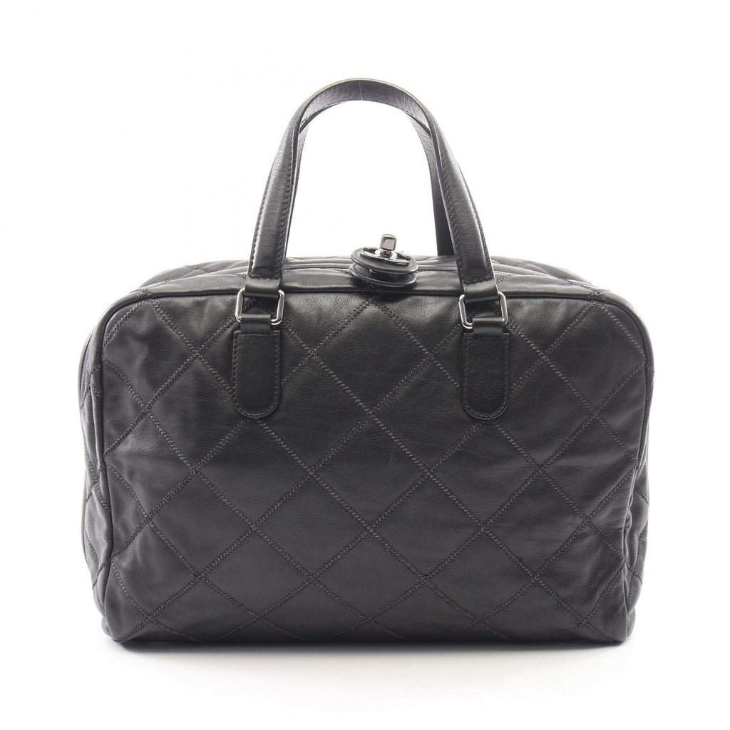 Chanel Quilted Bowling Bag Black Lambskin