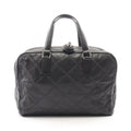 Chanel Quilted Bowling Bag Black Lambskin