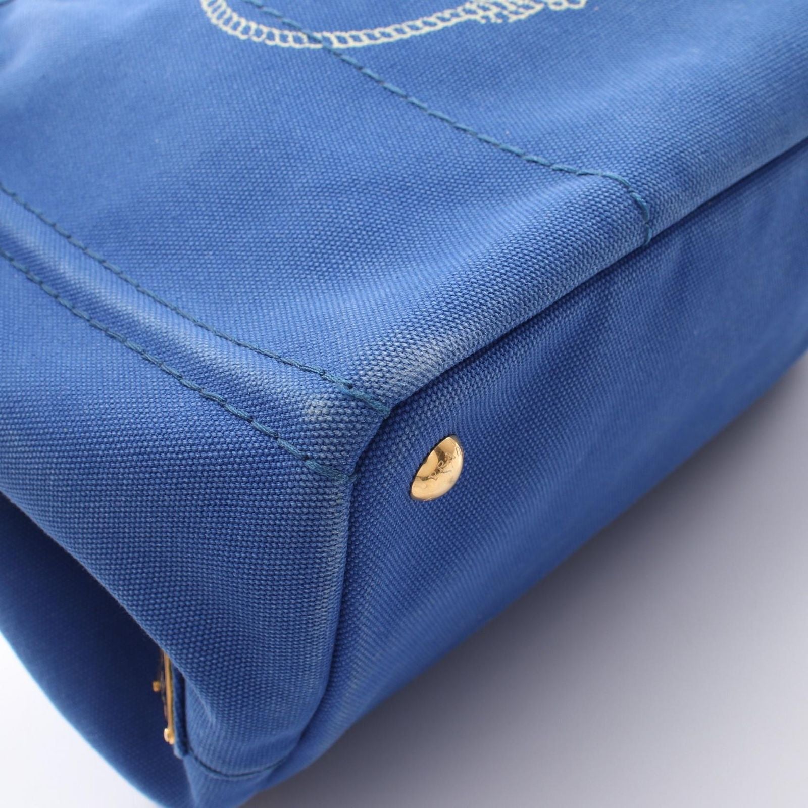 Prada Tote Canapa 2-Way Blue Canvas — view 6