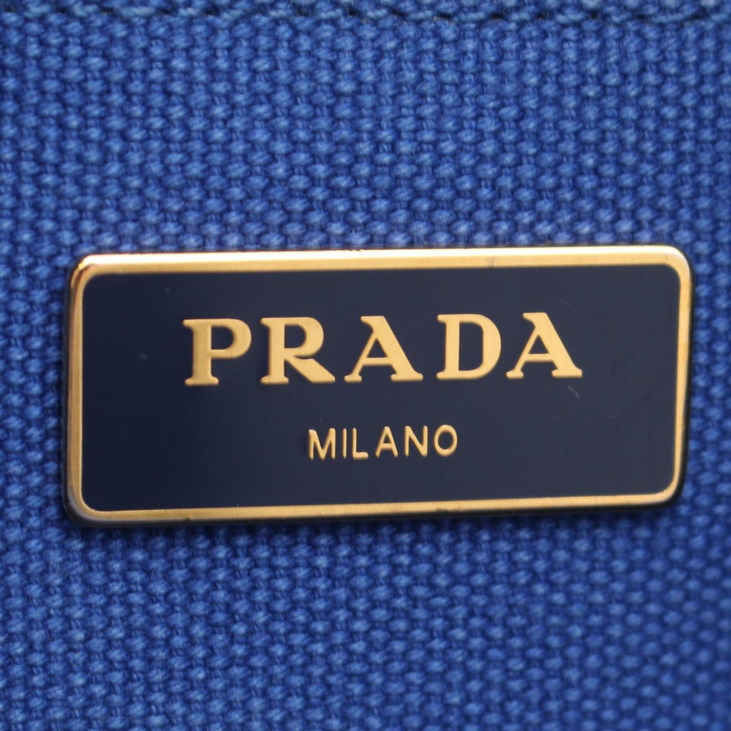 Prada Tote Canapa 2-Way Blue Canvas — view 4