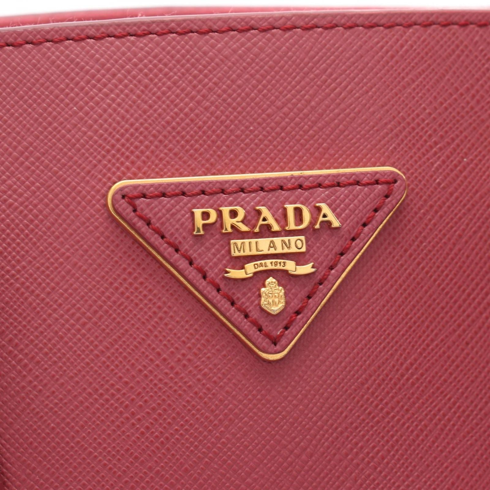 Prada Handbag Galleria 2-Way Pink Saffiano Leather Hand — view 5