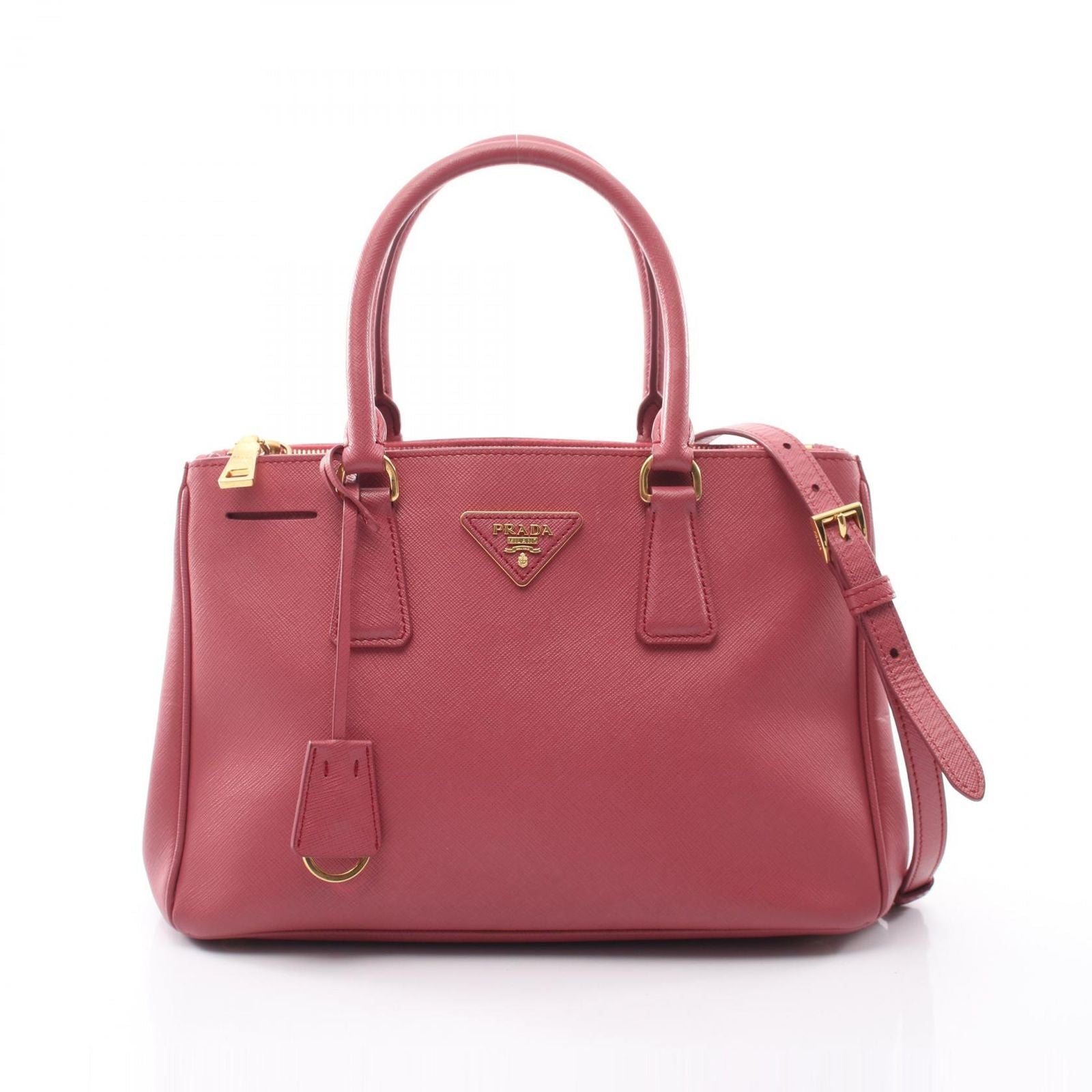 Prada Handbag Galleria 2-Way Pink Saffiano Leather Hand