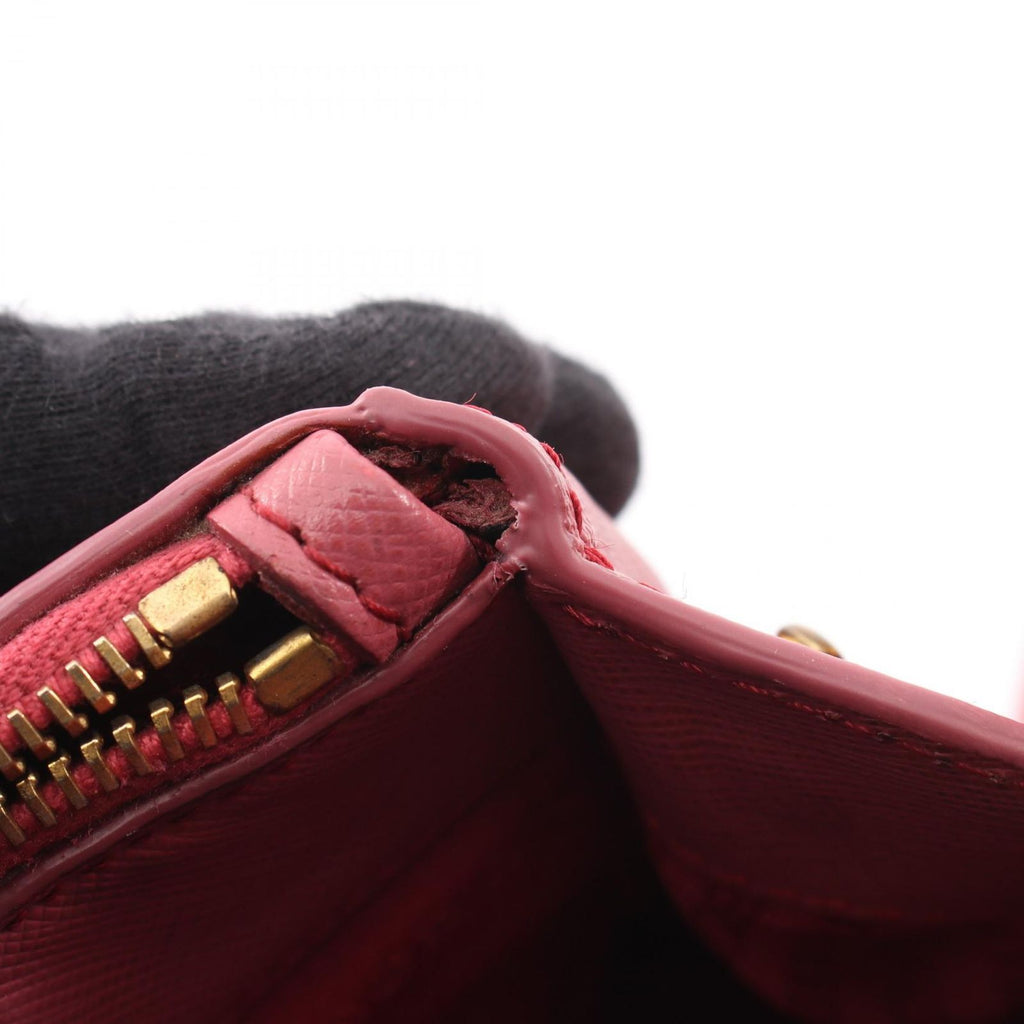 Prada Handbag Galleria 2-Way Pink Saffiano Leather Hand — view 8