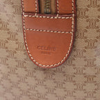 Celine Boston Bag Macadam Beige Brown Canvas Leather — view 4