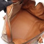 Celine Boston Bag Macadam Beige Brown Canvas Leather — view 3