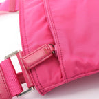 Prada Shoulder Bag Vela Sport Pink Nylon Leather Triangle Logo — view 6
