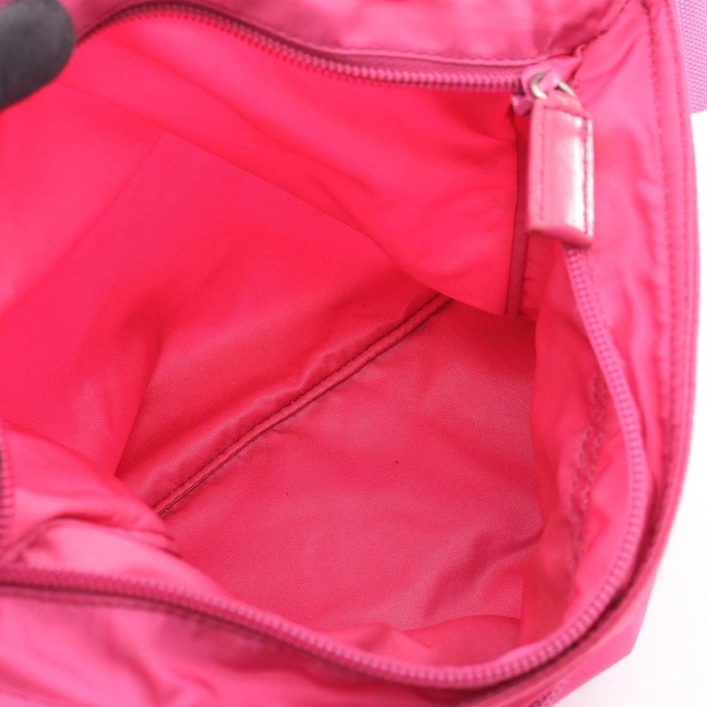 Prada Shoulder Bag Vela Sport Pink Nylon Leather Triangle Logo — view 3