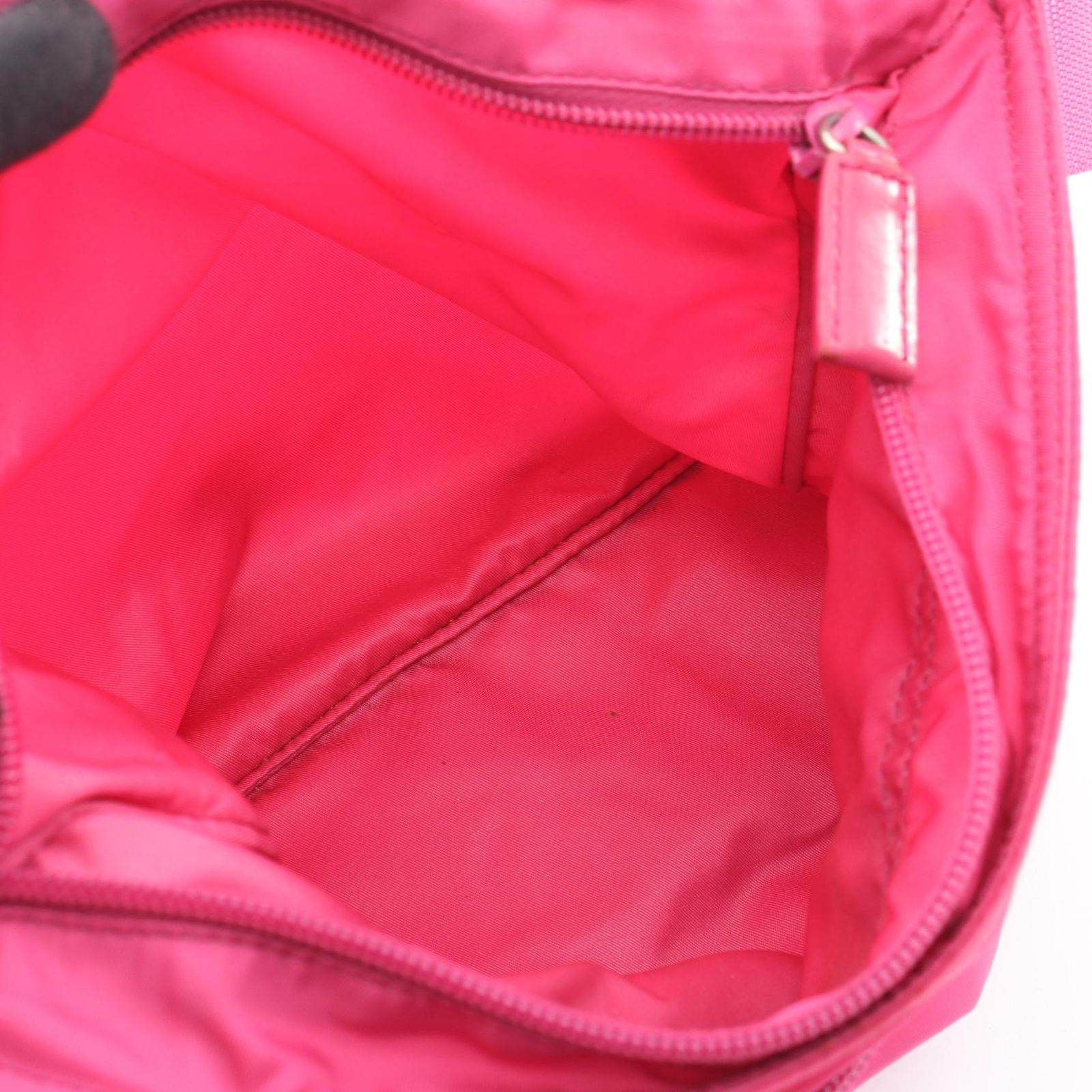 Prada Shoulder Bag Vela Sport Pink Nylon Leather Triangle Logo — view 3