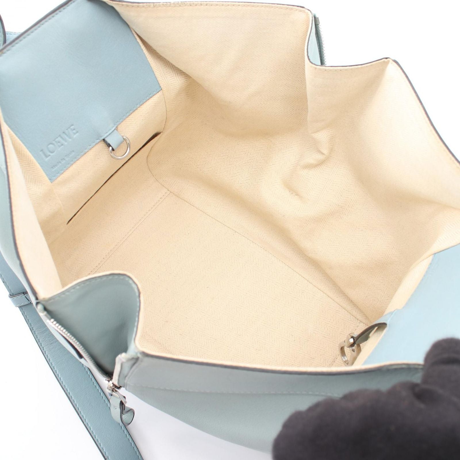 Loewe Handbag Hammock Small 2-Way Light Blue Leather — view 3