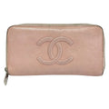 Chanel Wallet Light Pink CC Logo Zip Around