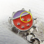 Chanel Earrings Metal Silver Multicolor Ladybug Unique 04 — view 7