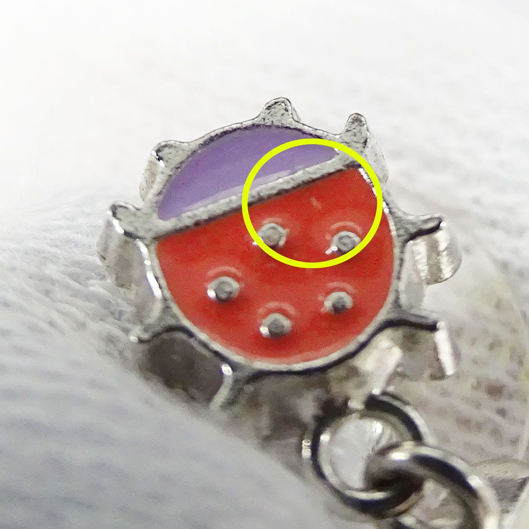 Chanel Earrings Metal Silver Multicolor Ladybug Unique 04 — view 7