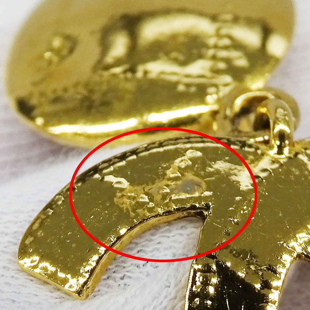 Chanel Earrings Gold Large Presence CC Logo 94 — view 7