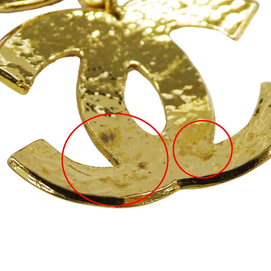 Chanel Earrings Gold Large Presence CC Logo 94 — view 9