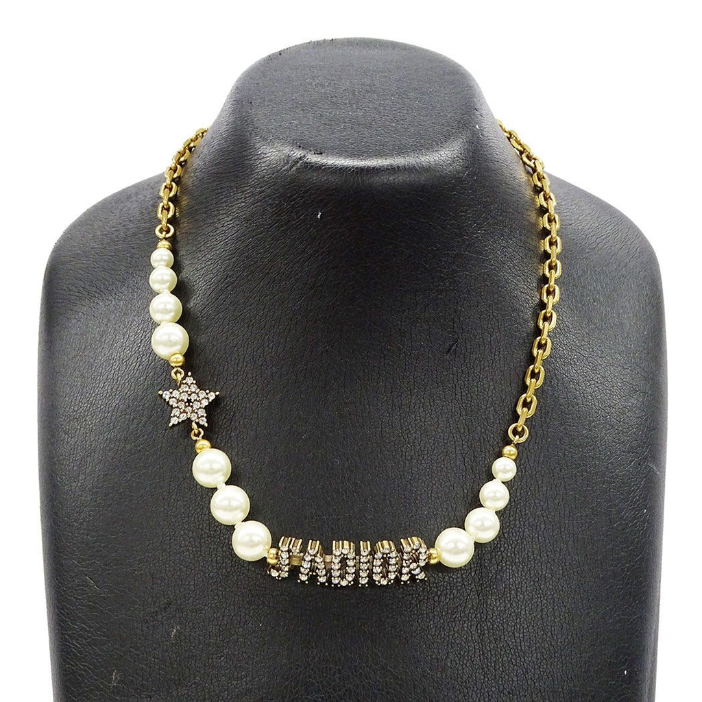 Dior Necklace Faux Pearl Rhinestone J'adior Gold Star Gorgeous — view 4