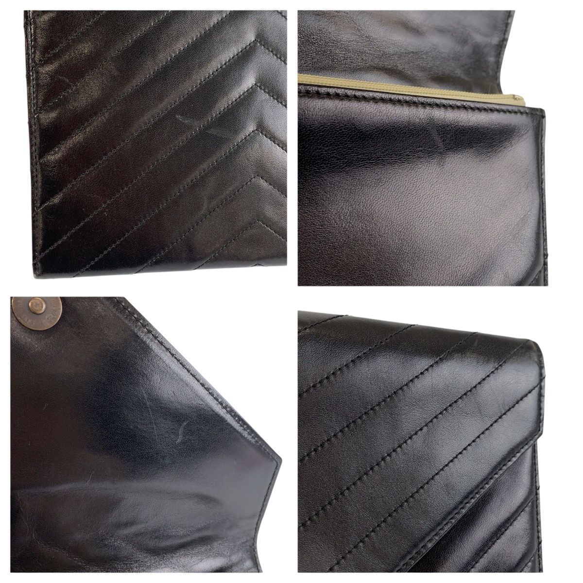 Saint Laurent Vintage Stitch Black Clutch — view 5